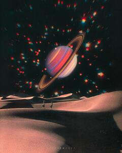 Illustration Space disco, spacerocket art