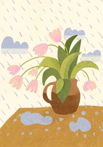 Illustration Flowers in the rain, Gigi Rosado
