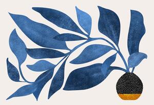 Illustration Wandering Ivy in Blue, Kristian Gallagher, (40 x 30 cm)