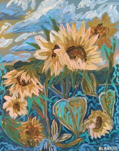 Illustration Summer Sunflowers, Eleanor Baker