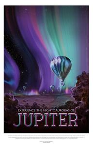 Illustration Jupiter (Retro Planet & Moon Poster) - Space Series (NASA), (26.7 x 40 cm)