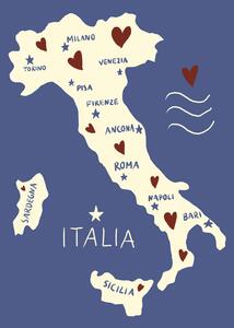 Illustration Italiy Map, Studio Dolci