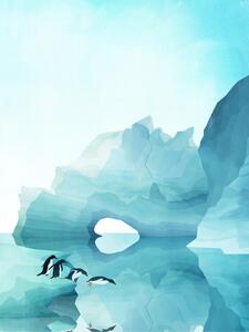Illustration Penguins By Day, Goed Blauw