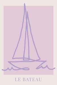 Illustration Le Bateau Purple, Rose Caroline Grantz