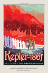 Illustration Kepler186f (Planet & Moon Poster) - Space Series (NASA)