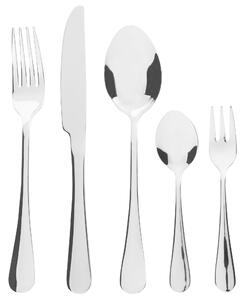 Bestickset silver rostfritt stål 30 delar för 6 personer Kniv Sked Gaffel Tesked Tårtgaffel Modern design Beliani