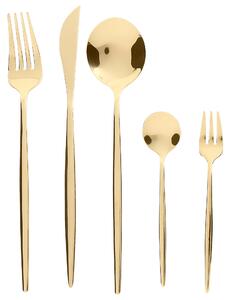 Bestickset Guld rostfritt stål 30 delar för 6 personer Kniv Sked Gaffel Tesked Tårtgaffel Modern design Beliani