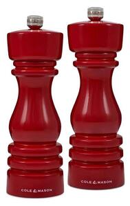 Cole&Mason - Set med saltkvarn och pepparkvarn LONDON 2 delar 18 cm bok/röd