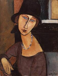 Modigliani, Amedeo - Bildreproduktion Jeanne Hebuterne wearing a hat, (30 x 40 cm)