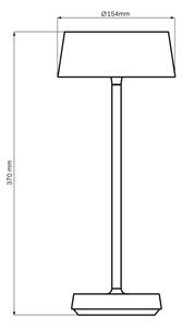 LED Dimbar bordslampa CASABLANCA LED/3,4W/5V USB 3600 mAh IP44 vit