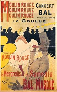 Toulouse-Lautrec, Henri de - Bildreproduktion Poster advertising 'La Goulue' at the Moulin Rouge, 1893, (24.6 x 40 cm)