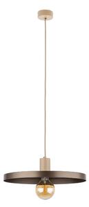 Ljuskrona med textilsladd SILA 1xE27/15W/230V diameter 40 cm brun/beige