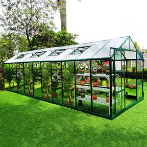 Växthus 16 m² med säkerhetsglas | 5 års stormgaranti | Grön