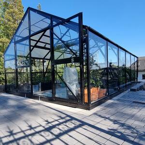 Premium glasväxthus 24,6m² | 5 års stormgaranti | 4mm säkerhetsglas