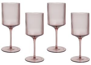 Vinglas 4 st Rosa Transparent Handblåsta 38 cl 4 st Set Beliani