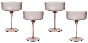 Cocktailglas 4 st Rosa Transparent Handblåsta 33 cl 4 st Set Beliani