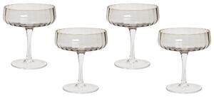 Cocktailglas 4 st Grå Transparent Handblåsta 17 cl Set Coupe Glas Beliani