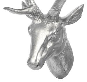 Väggdekoration 67 cm silver DEER HEAD Beliani