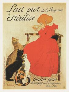 Konsttryck Lait pur Stérilisé (French Cat Poster) - Théophile Steinlen, (30 x 40 cm)