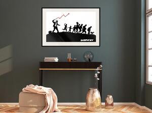 Inramad Poster / Tavla - Banksy: The Whip - 90x60 Guldram