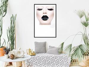 Inramad Poster / Tavla - Black Lipstick - 20x30 Guldram med passepartout