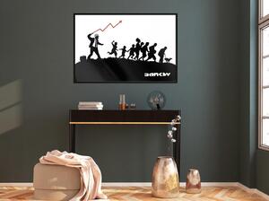 Inramad Poster / Tavla - Banksy: The Whip - 30x20 Guldram