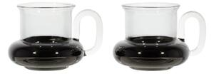 Tom Dixon - Bump Tea Cups - Kopp - Clear / Black - 2 pcs - L11.25 x W11.25 x H7.2 cm