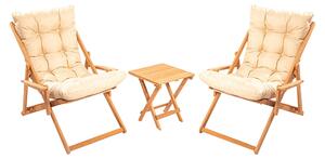 Trädgårdsset med bord och stolar (3 delar) Miya 004