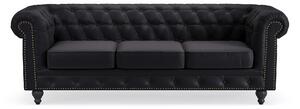 CHESTERFIELD LUX 3-sits Soffa Svart PU -