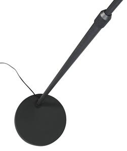 Modern båglampa svart med svart tygskärm - Arc Basic