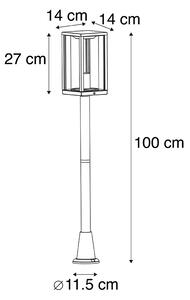 Stående utomhuslampa svart 100 cm med markspets och kabelhylsa - Charlois