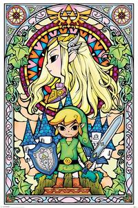Poster, Affisch Legend Of Zelda - Stained Glass, (61 x 91.5 cm)