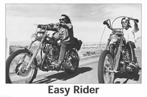 Poster, Affisch EASY RIDER - riding motorbikes (B&W), (102 x 69 cm)