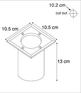 Slipstål 10,5 cm IP65 - Basic Square