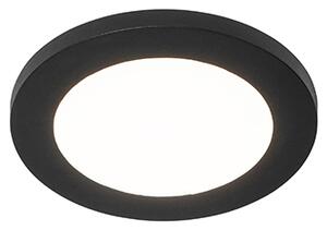 Taklampa svart 17 cm inkl LED 3-stegs dimbar IP44 - Steve
