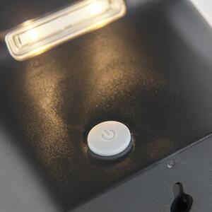 Utomhusvägglampa vit 21,5 cm med halvljus och sensor på sol - Daya