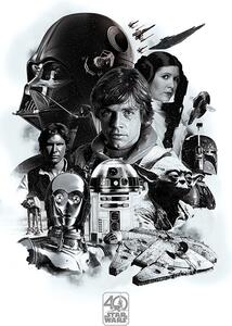 Poster, Affisch Star Wars - 40-årsjubileum, (61 x 91.5 cm)