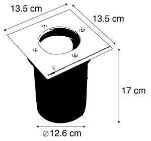 Modernt slipat stålstål 13,5 cm IP67 - Basic Square