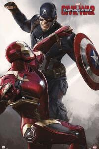 Poster, Affisch Captain America: Civil War - Cap VS Iron Man
