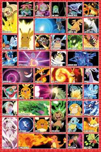 Poster, Affisch Pokémon - moves