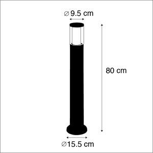 Modern utomhusstolpe svart 80 cm IP55 inkl GU10 3-stegs dimbar - Carlo