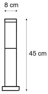 Utomhuslampa stål 45 cm IP44 - Rox med jordstift och kabelhylsa