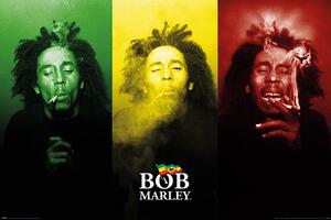 Poster, Affisch Bob Marley - Tricolour Smoke, (91.5 x 61 cm)
