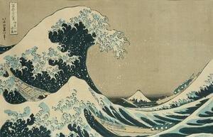 Katsushika Hokusai - Konsttryck Kacušika Hokusai - Under vågen utanför Kanagawa, (40 x 26.7 cm)
