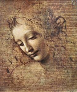 Leonardo da Vinci - Konsttryck Leonardo da Vinci - Head of a Young Woman, (35 x 40 cm)