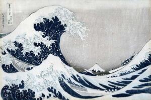 Katsushika Hokusai - Konsttryck Kacušika Hokusai - Under vågen utanför Kanagawa, (40 x 26.7 cm)
