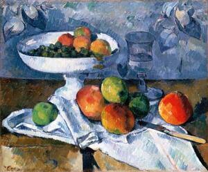 Paul Cezanne - Konsttryck Still Life with Fruit Dish, 1879-80, (40 x 35 cm)