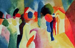August Macke - Konsttryck Woman with a Yellow Jacket, 1913, (40 x 26.7 cm)