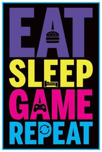 Poster, Affisch Eat, Sleep, Game, Repeat - Gaming, (61 x 91.5 cm)