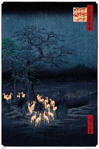 Poster, Affisch Hiroshige - New Years Eve Foxfire, (61 x 91.5 cm)